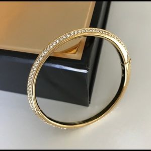 NADRI BANGLE BRACELET, 2 rows CZs